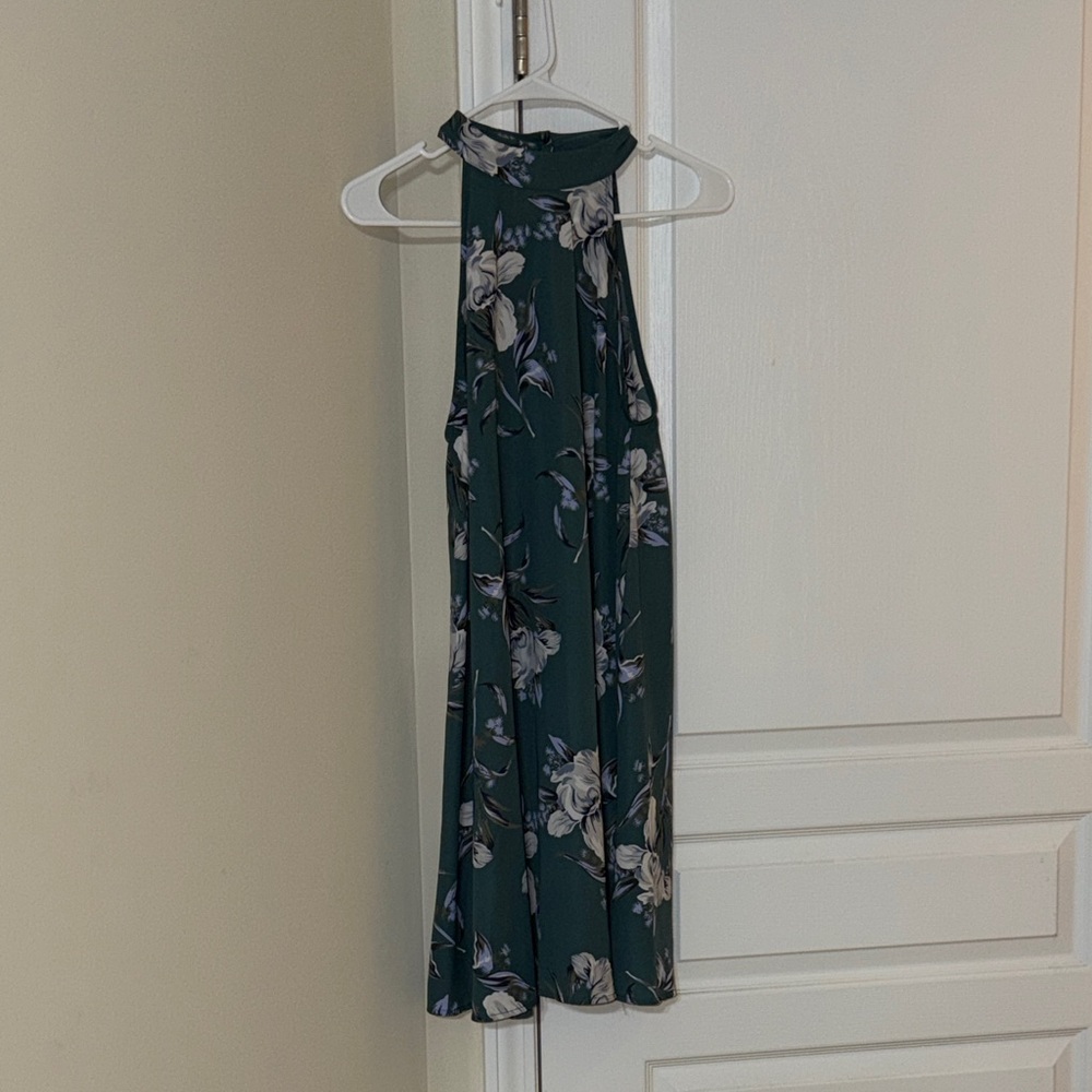 Tobi Green Floral Halter Dress